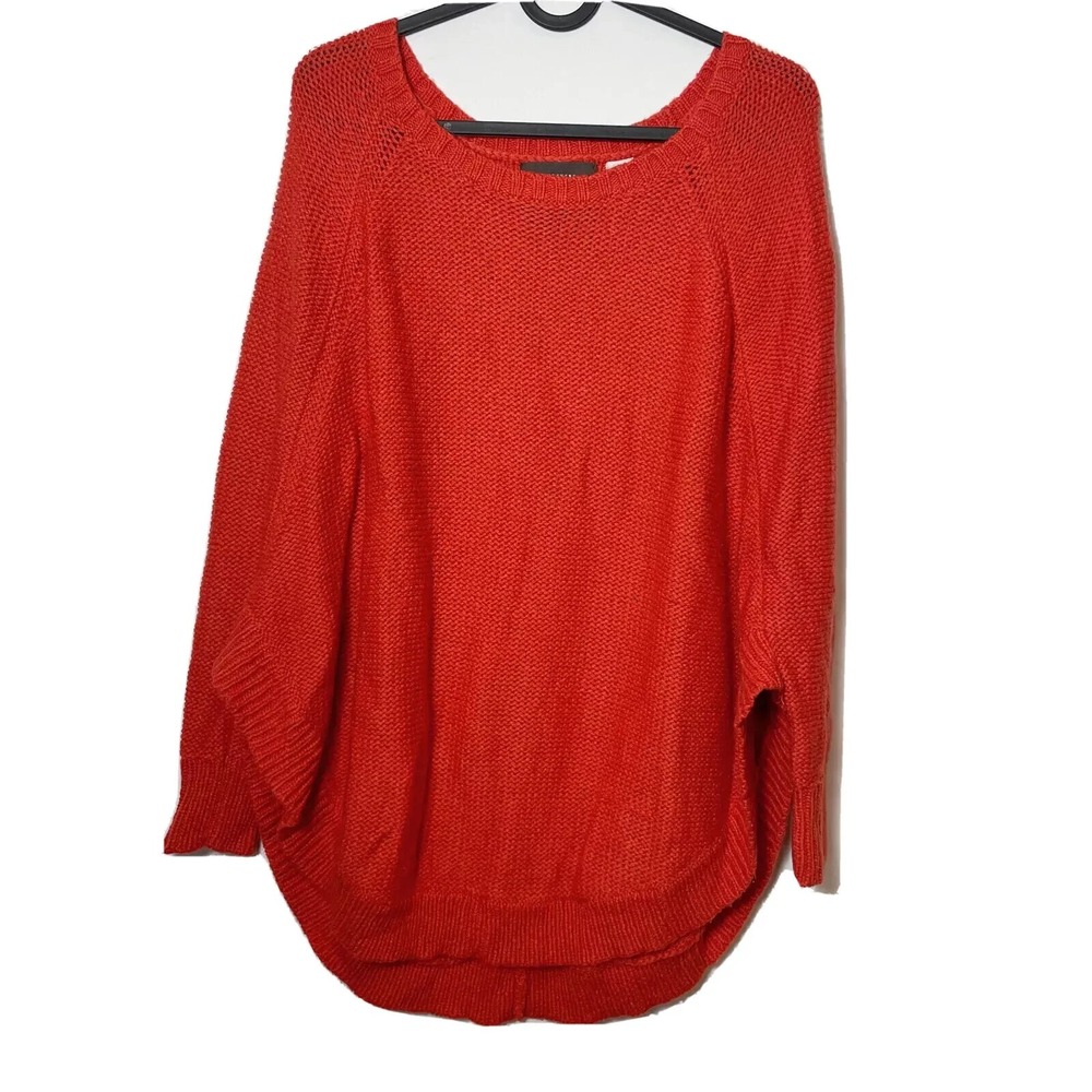 Guinevere Wool Alpaca Blend Pullover Sweater Womens‎ Red S Oversized Cable Knit